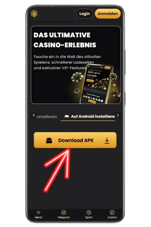 Klicken Sie in der Lucky Block Anwendung auf die Schaltfläche „Herunterladen“