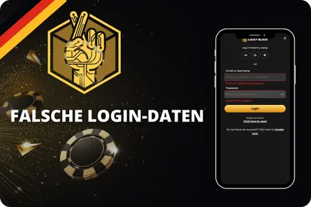 Lucky Block Falsche Login-Daten