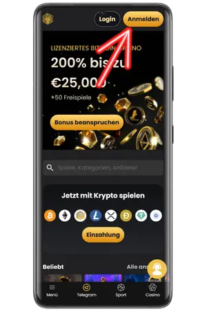 Um den Lucky Block bonus zu aktivieren, klicken Sie auf die Registrierungsschaltfläche.